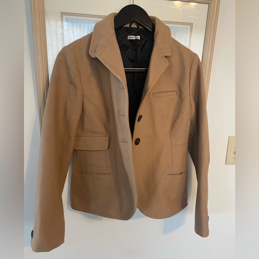 Miu Miu Luxury Wool Camel Jacket